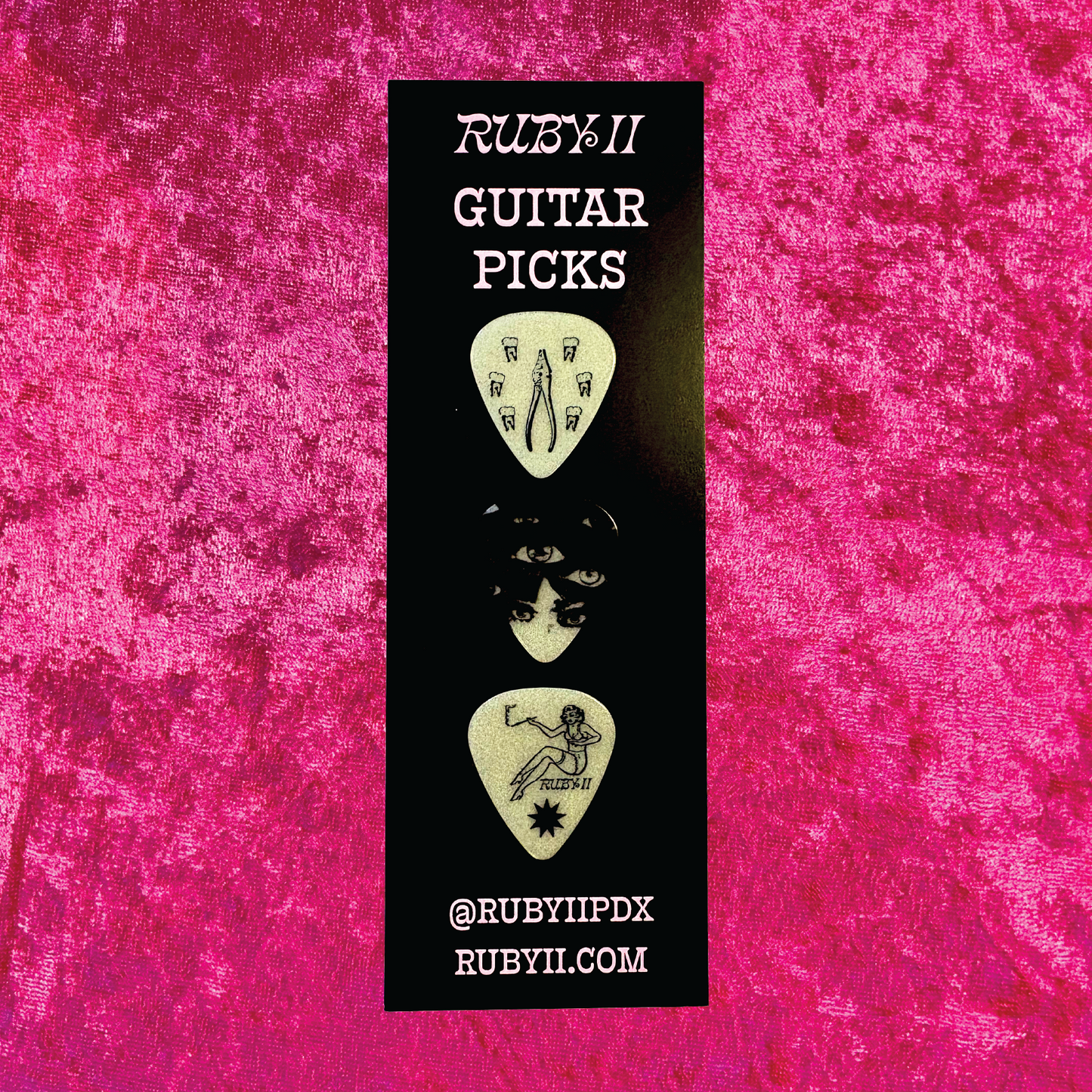 Ruby II Glow in the Dark Guitar Picks (3 Pack)