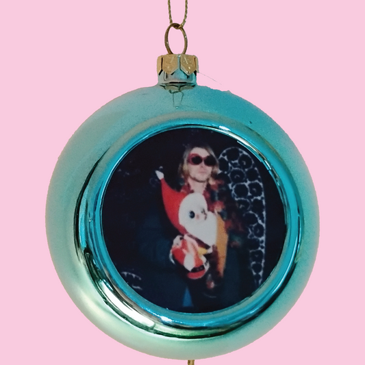 Kurt Cobain & Santa Holiday Ornament