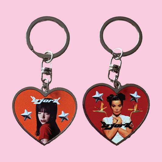 Bjork Heart Keychain Double Sided