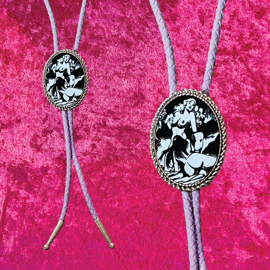 Ladies First Lavender Faux Leather Bolo Tie