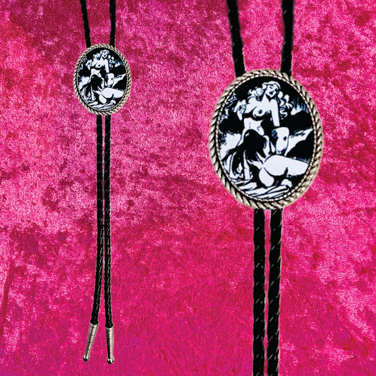 Ladies First Black Leather Bolo Tie