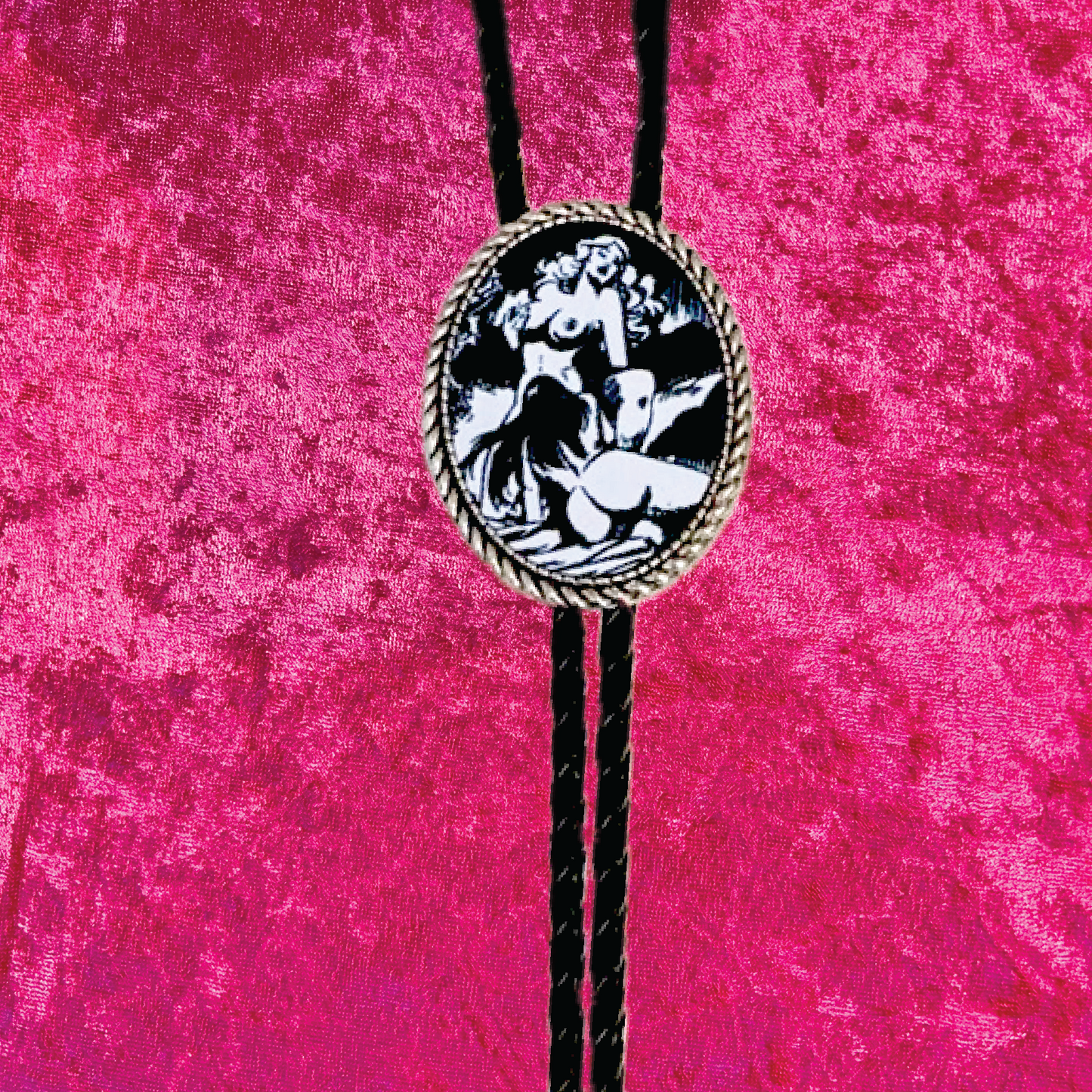 Ladies First Black Leather Bolo Tie