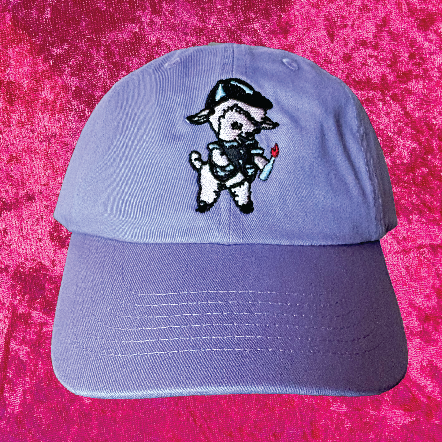 Lil Lamb Embroidered Lavender Hat