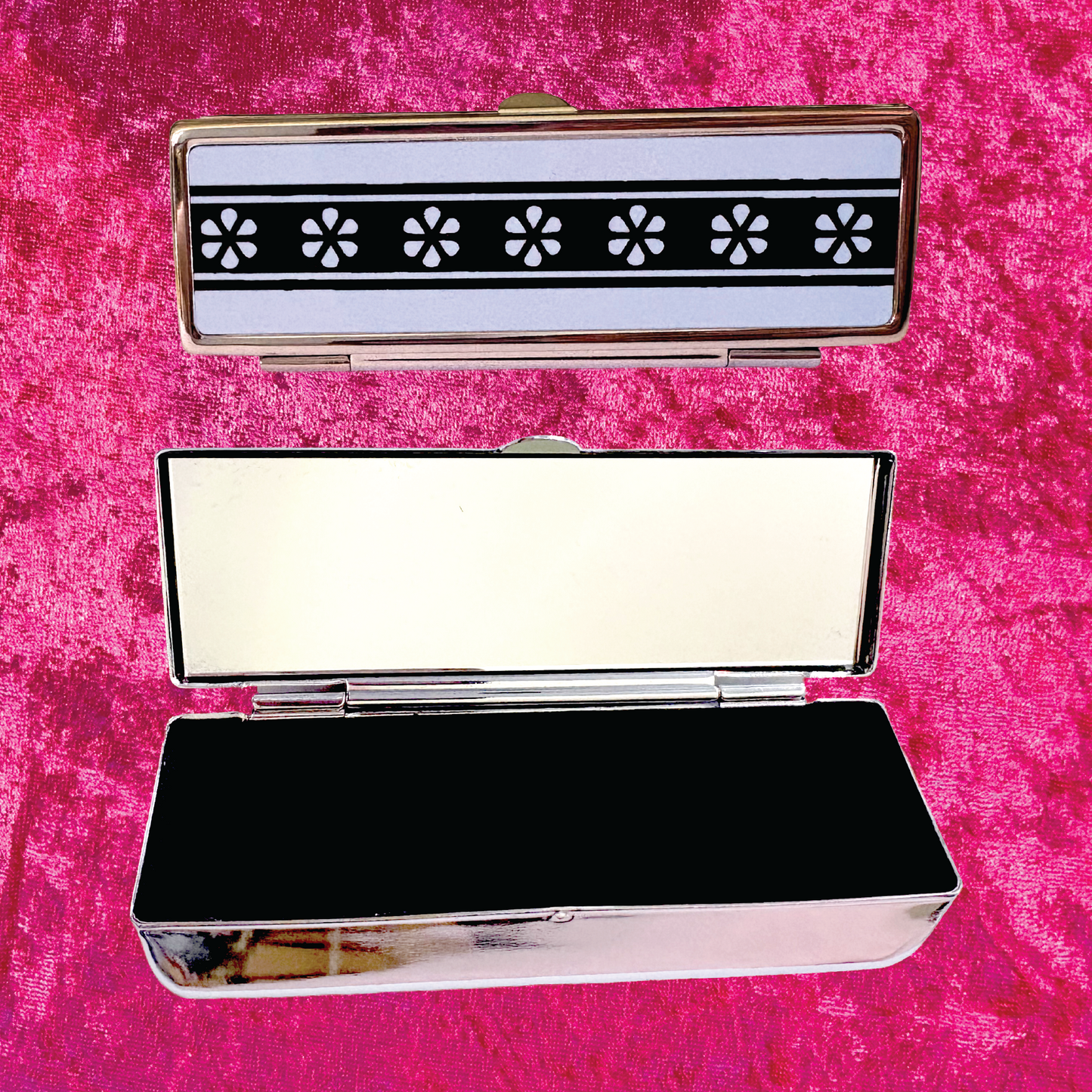 Blue Ribbon Metal Lipstick Case