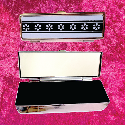 Blue Ribbon Metal Lipstick Case