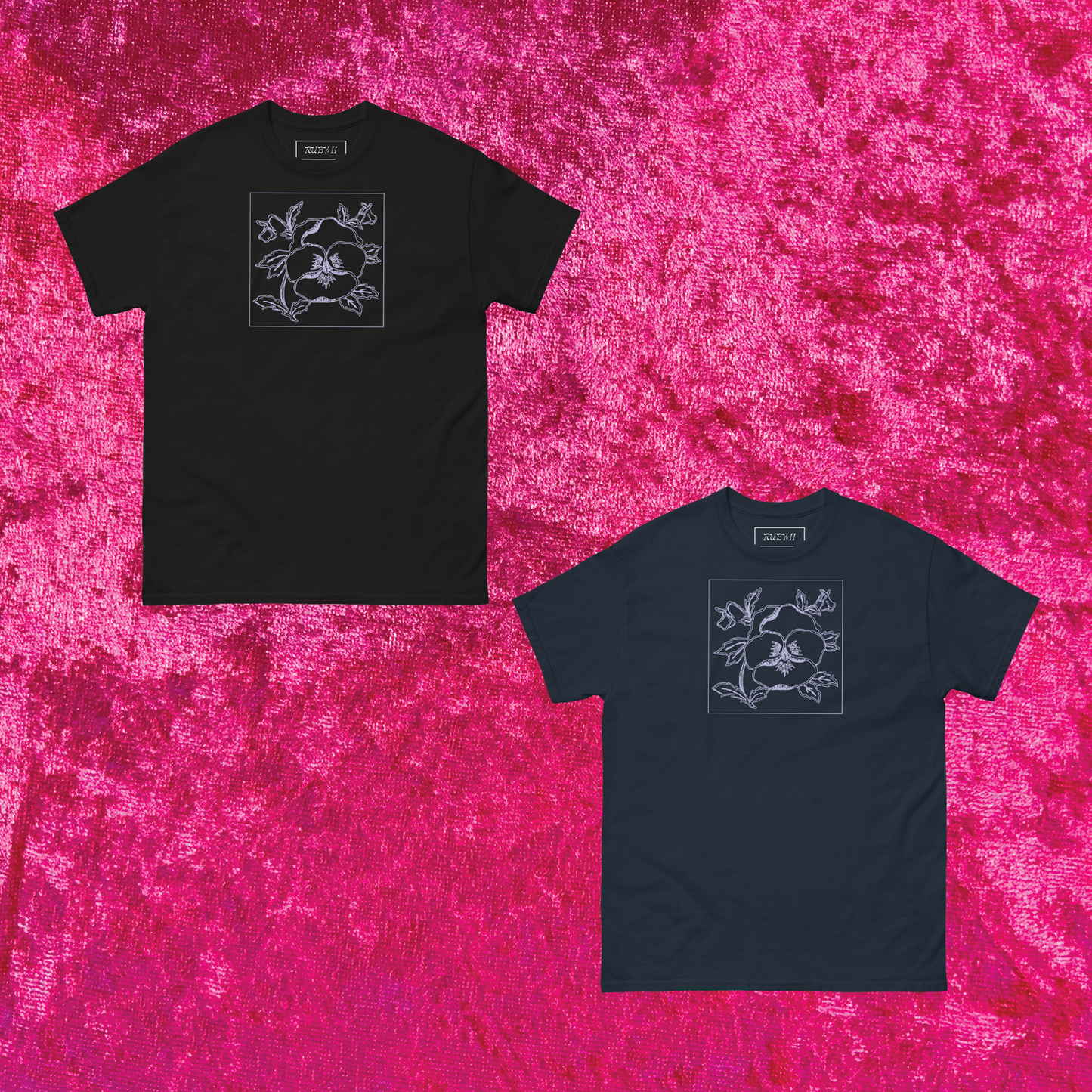 Pansy T-Shirt - Black or Navy