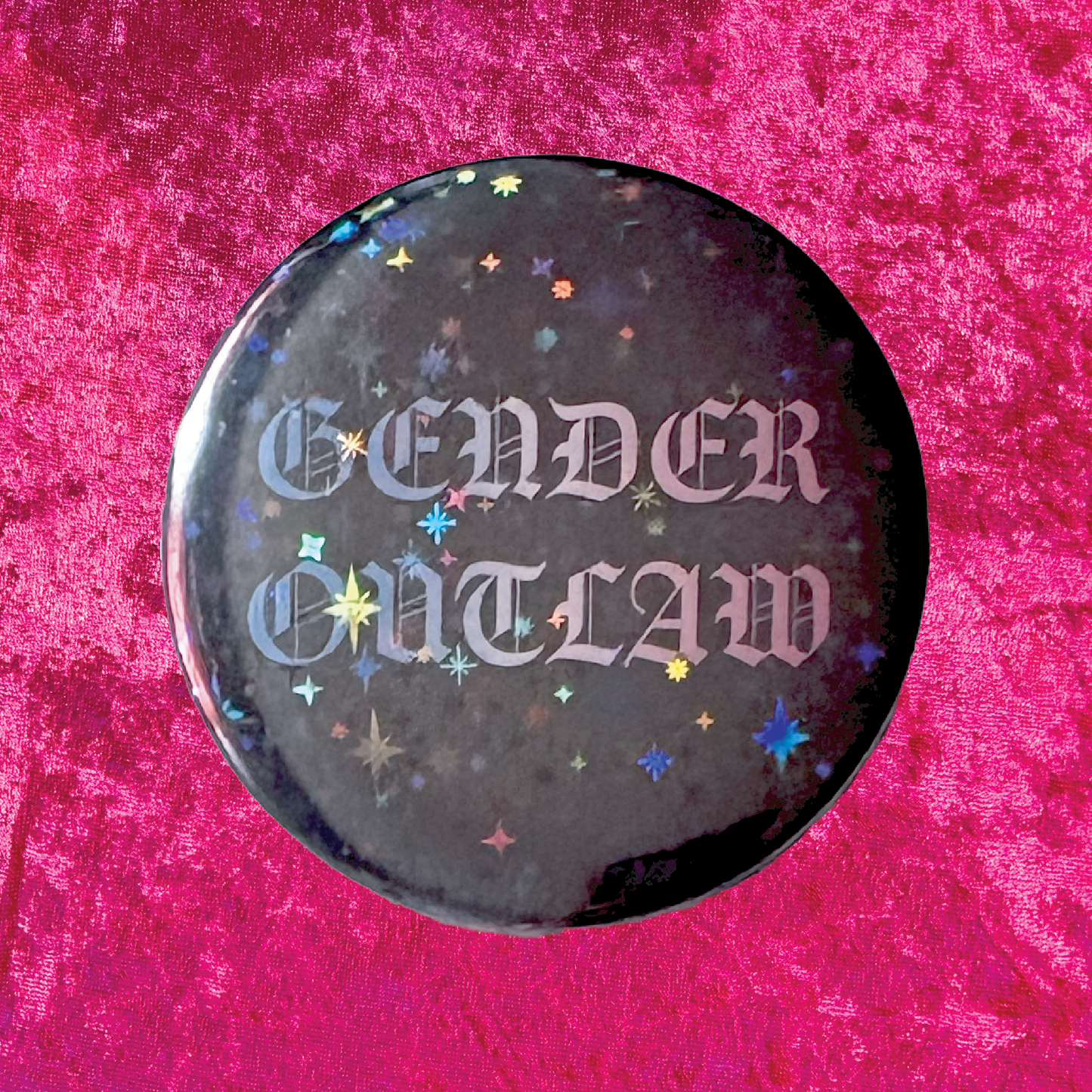Gender Outlaw 2.25" Pinback Button - Contribute to Prairieland Political Prisoners Commissary