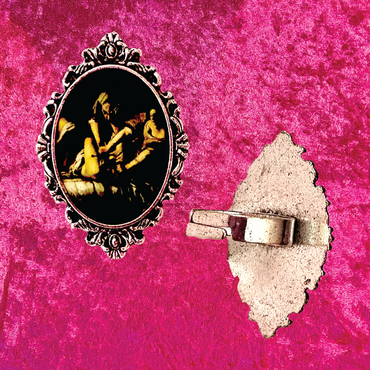 Judith Slaying Holofornes Adjustable Statement Ring