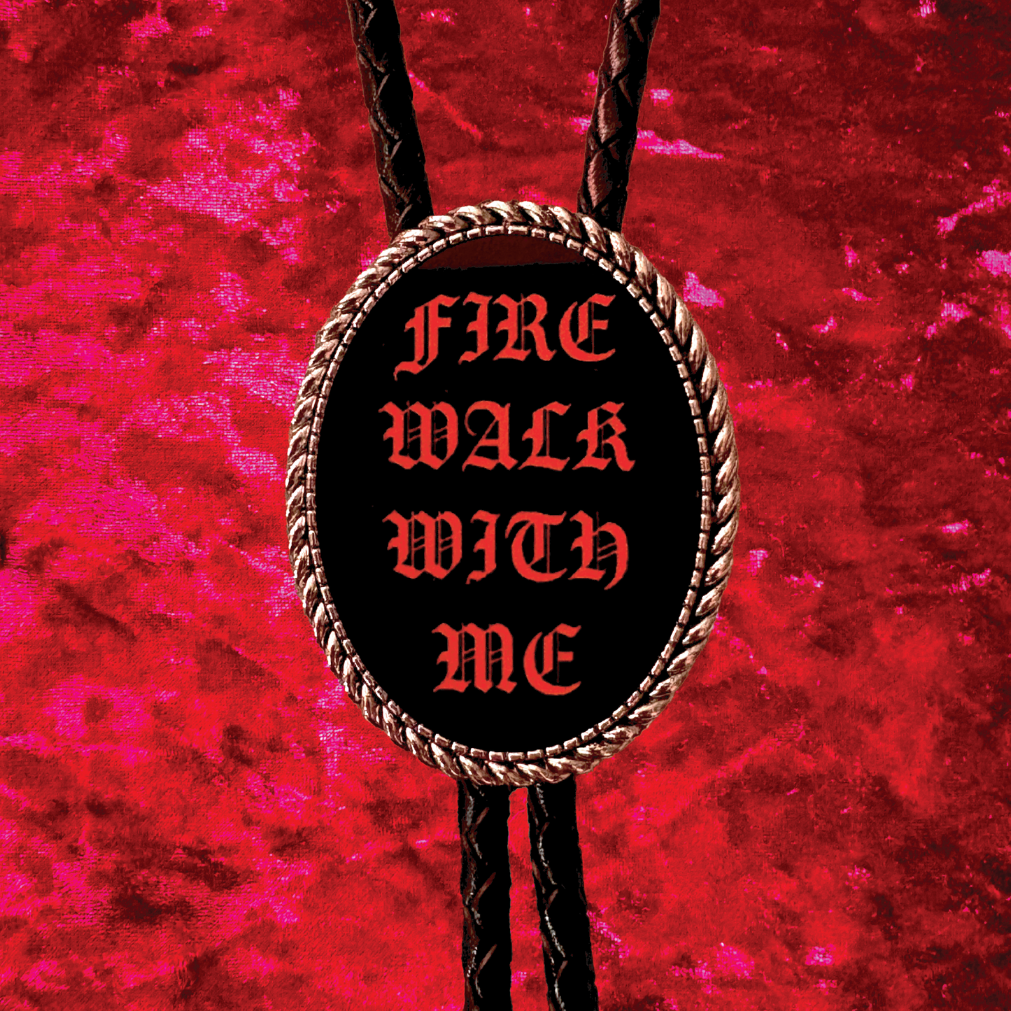 Fire Walk With Me Leather Bolo Tie