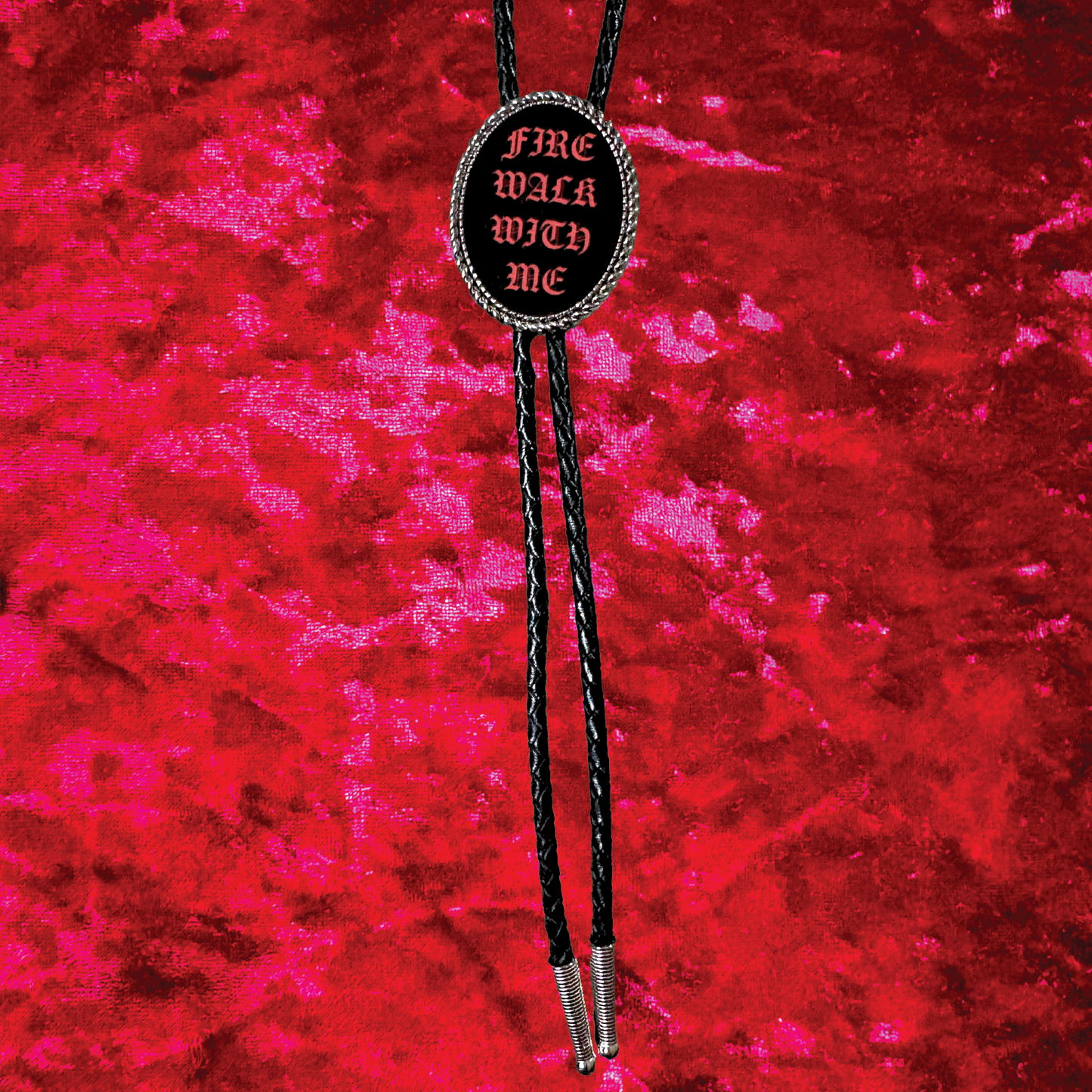 Fire Walk With Me Leather Bolo Tie