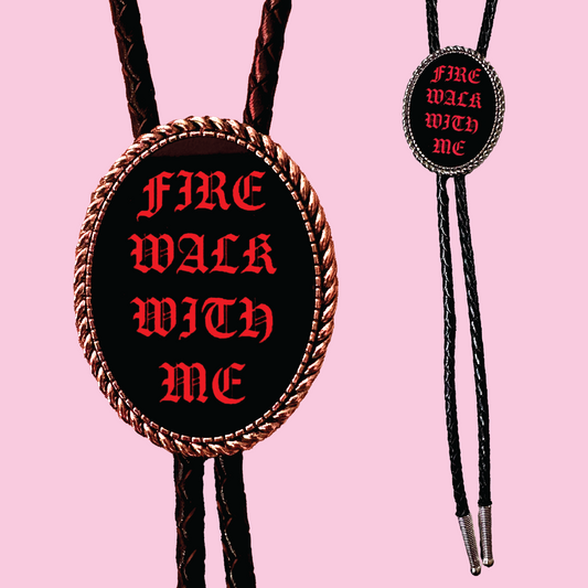Fire Walk With Me Leather Bolo Tie