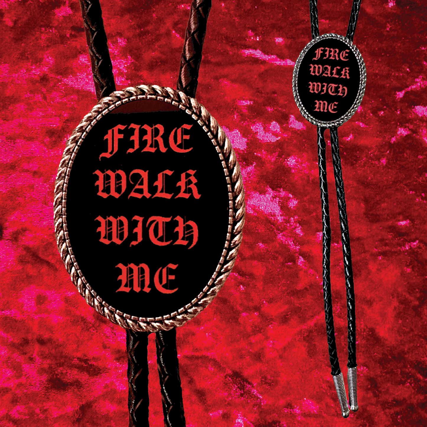 Fire Walk With Me Leather Bolo Tie