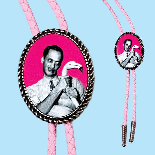 John Waters Pink Faux Leather Bolo Tie