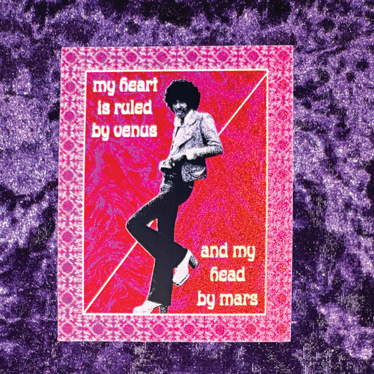 Phil Lynott Thin Lizzy Pixie Glitter Sticker