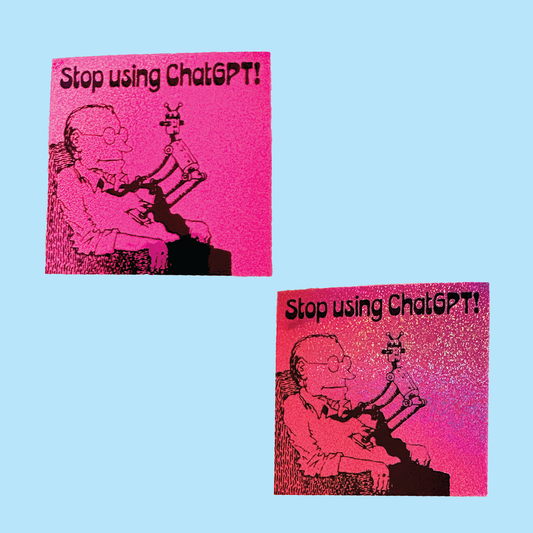 Stop Using ChatGPT Pixie Glitter Sticker