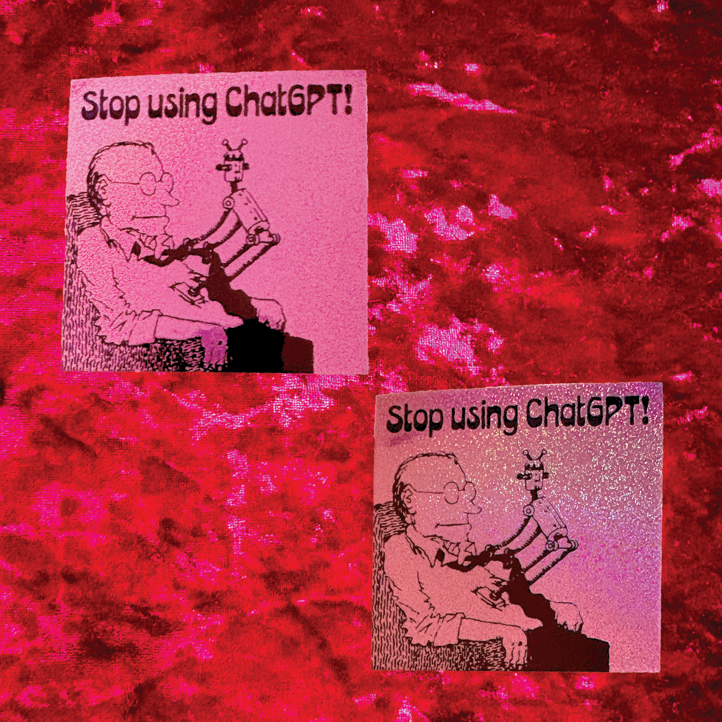 Stop Using ChatGPT Pixie Glitter Sticker