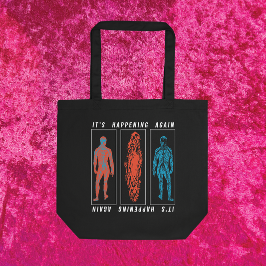 It's Happening Again Black Cotton Tote Bag