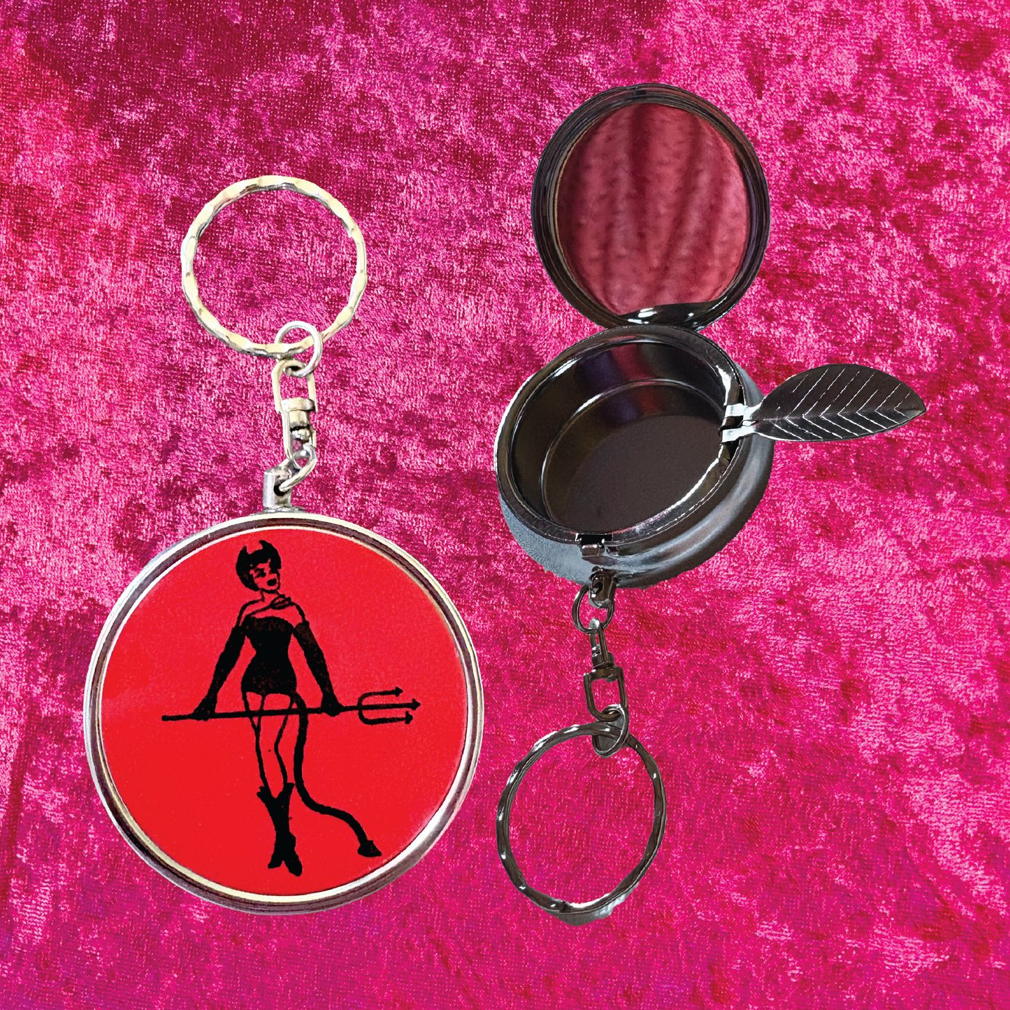 Devil Woman Travel Ashtray Keychain