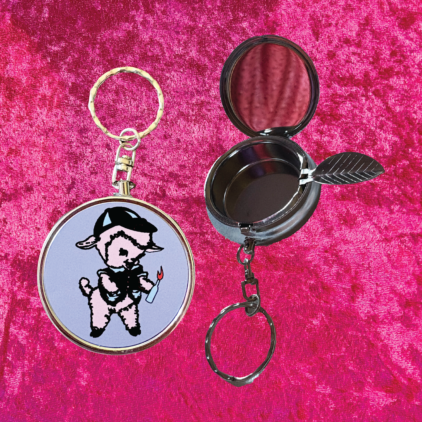 Lil Lamb Travel Ashtray Keychain